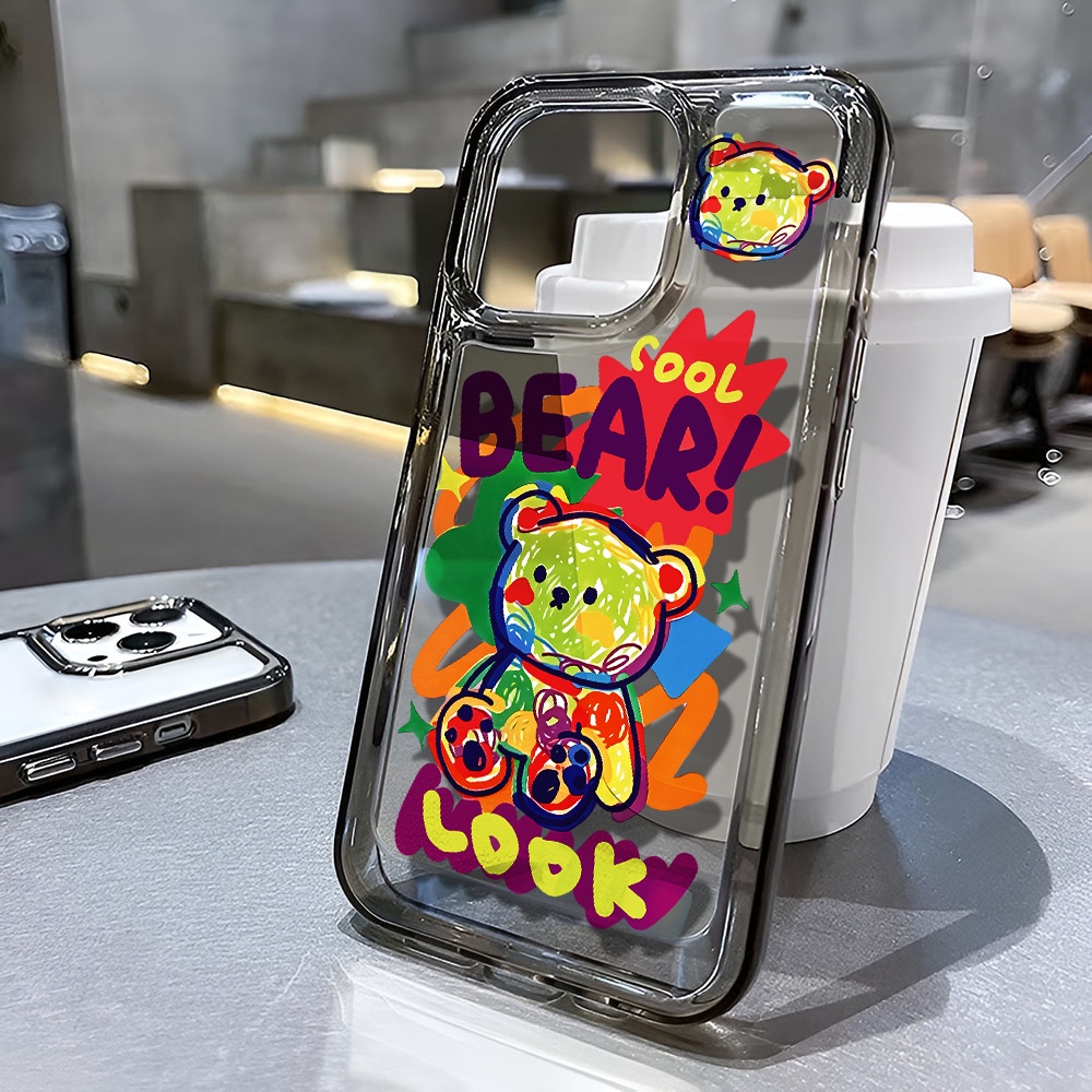 Ốp Điện Thoại Trong Suốt In Hình Gấu Hoạt Hình Dễ Thương Cho iphone 14 pro max 11 13 12 7 8 Plus X XR XSMax