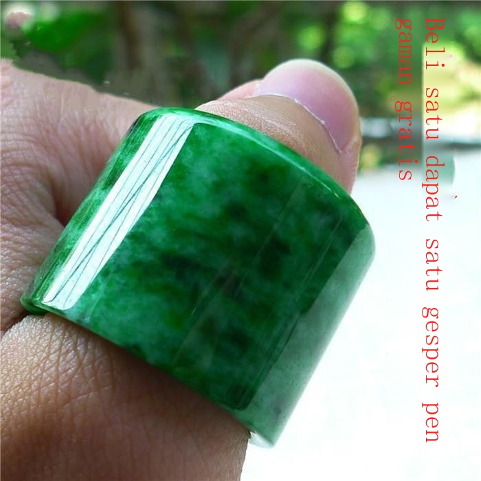 Nhẫn Ngọc Bích Guizhou Màu Xanh Lá Khô Cao Cấp Cho Nam