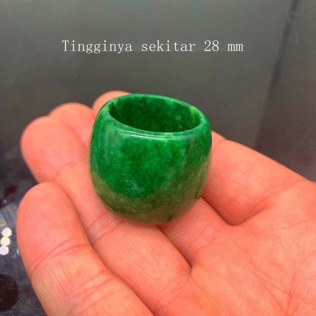 Nhẫn Ngọc Bích Guizhou Màu Xanh Lá Khô Cao Cấp Cho Nam