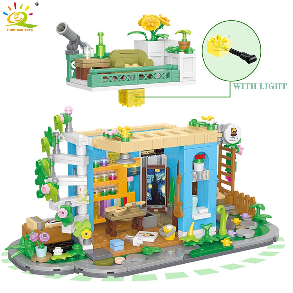 Bộ Đồ Chơi Lắp Ráp Mô Hình Cửa Hàng Hoa Mini DIY Dành Cho Trẻ Em