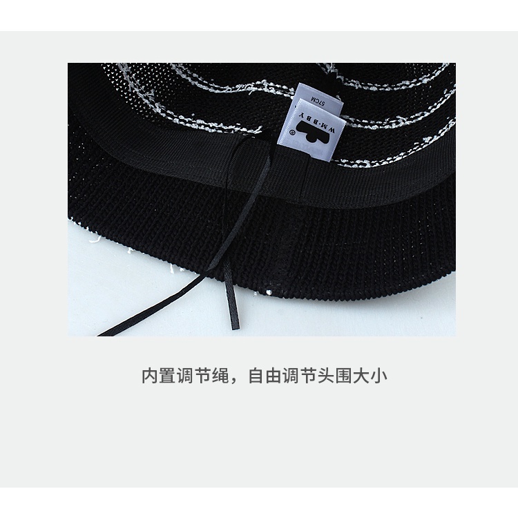 Nón Tai Bèo Dệt Kim Họa Tiết Kẻ Sọc Thời Trang Mùa Hè Hàn Quốc Cho Nữ