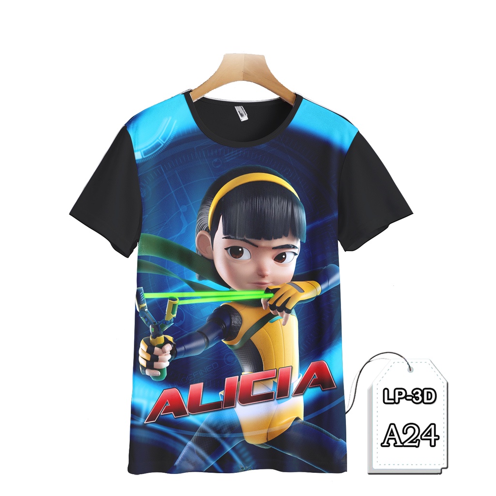 Ejen Ali ALICIA Áo Sơ Mi 3D Hoạt Hình Trẻ Em Phim Hoạt Hình Áo Sơ Mi LP3D-A24
