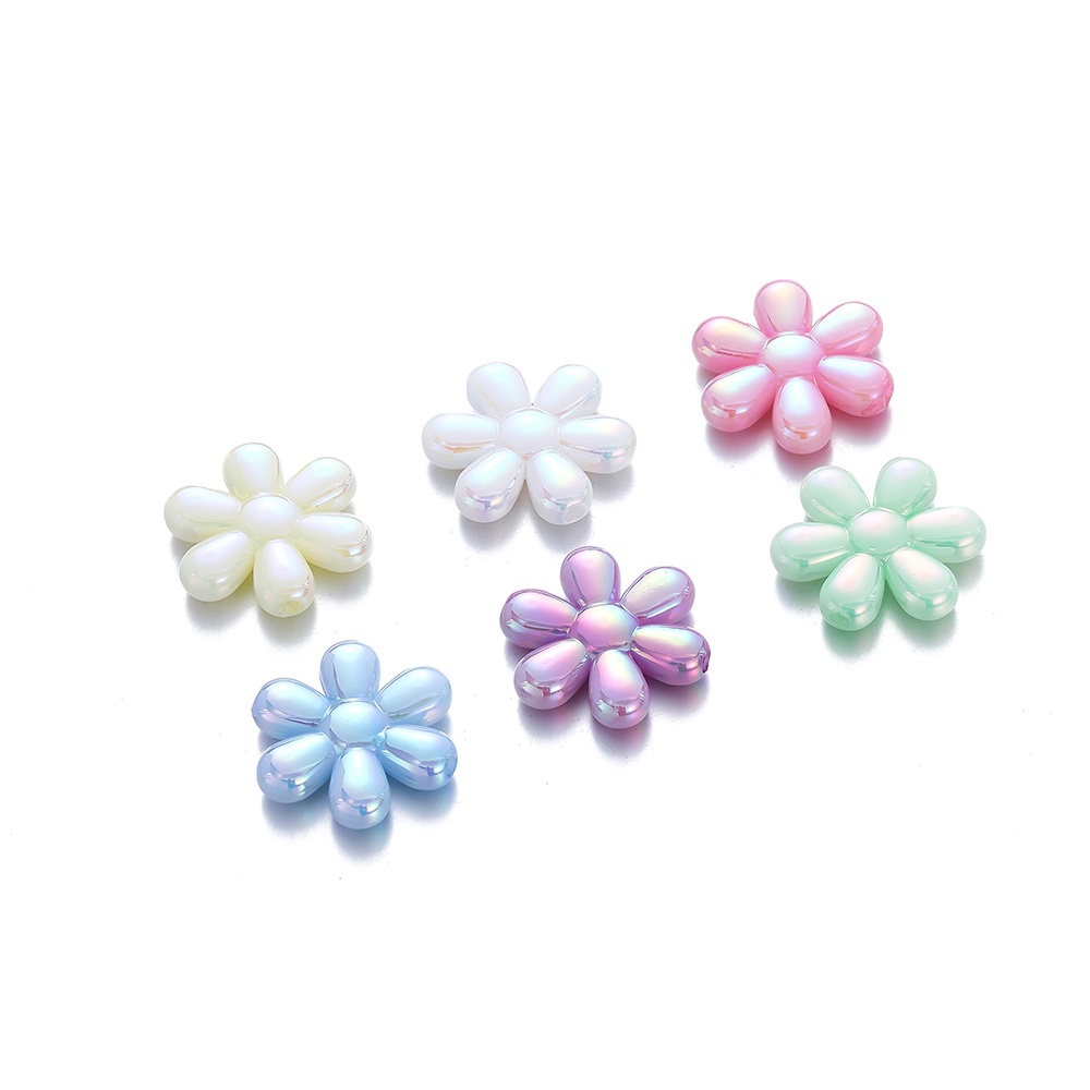 4 Hạt Xỏ Lỗ Hình Hoa Bằng Acrylic 23.5 * 22mm Làm Trang Sức DIY