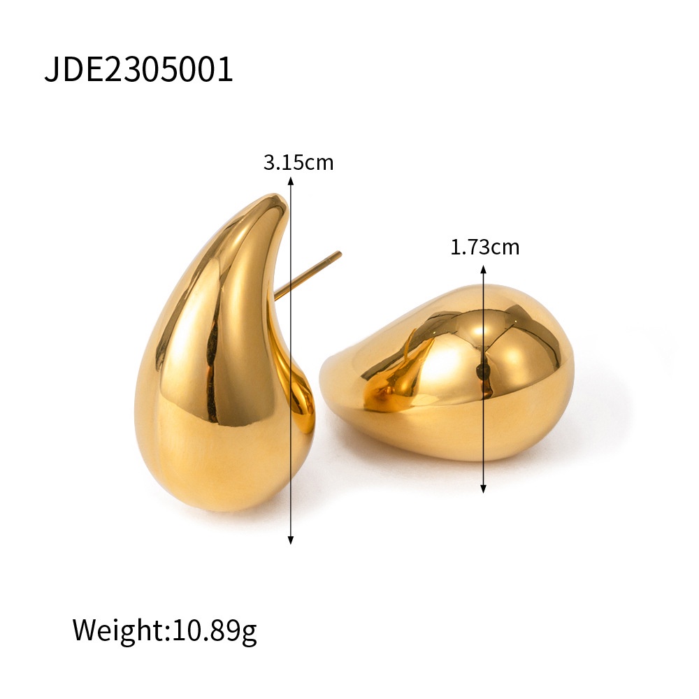 Bông Tai Mạ Vàng 18K Hình Giọt Nước Thời Trang Cao Cấp Cho Nữ