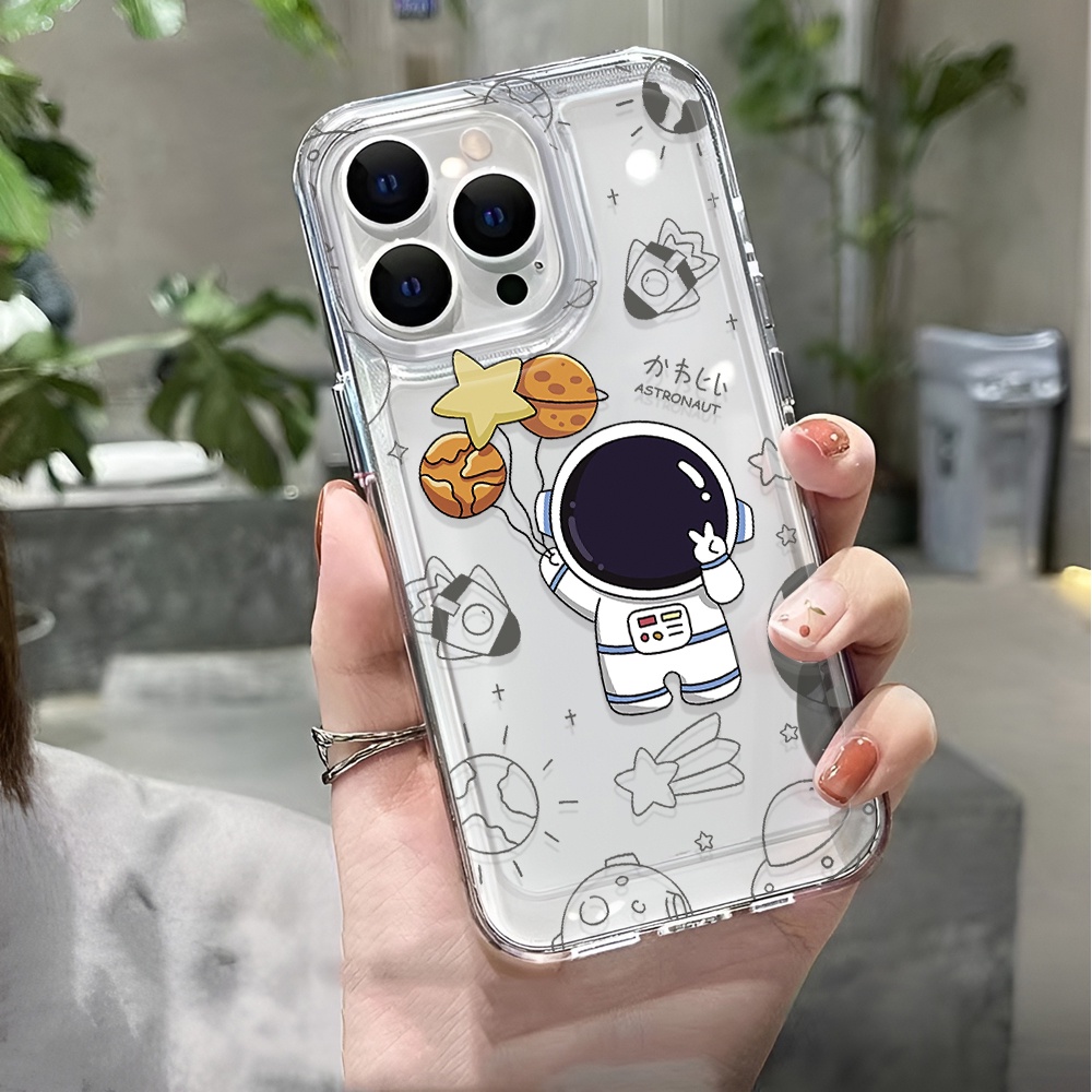 Ốp Điện Thoại Tpu Trong Suốt In Hình Nhà Du Hành Vũ Trụ Cho iphone 14 pro max 11 13 12 7 8 Plus X XR XSMax