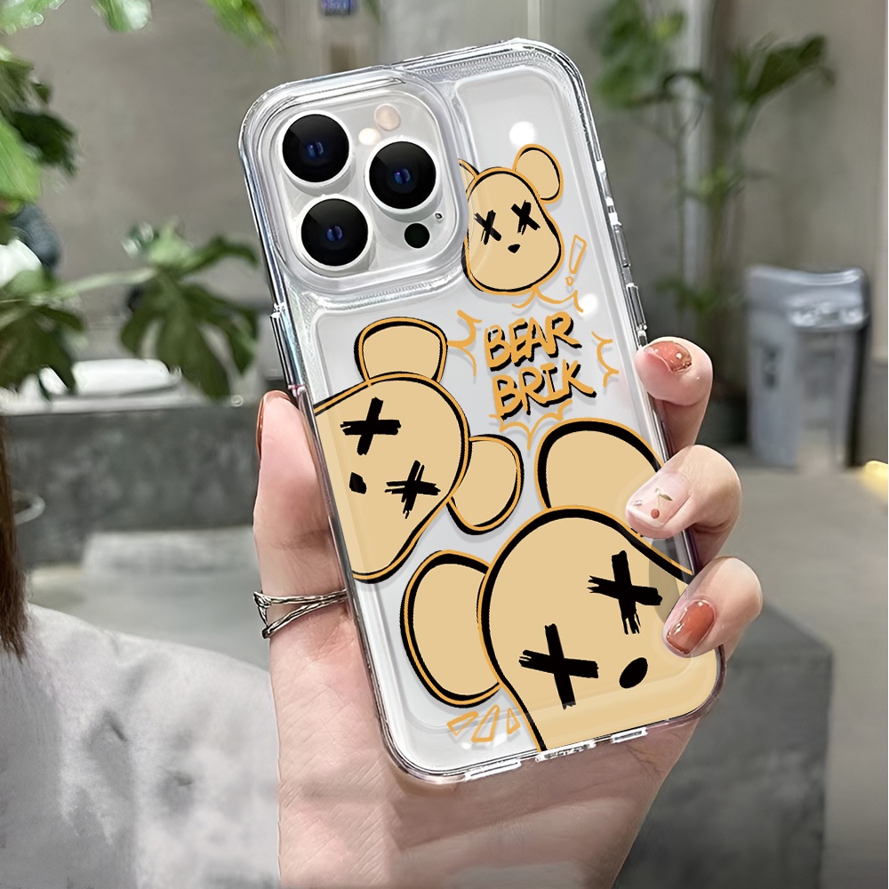 Ốp Điện Thoại Trong Suốt In Hình Gấu KAWS Cho iphone 14 pro max 11 13 12 7 8 Plus X XR XSMax