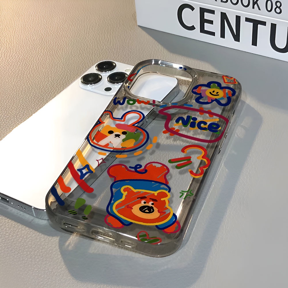 Ốp Điện Thoại Trong Suốt In Hình Gấu Thỏ Cho iphone 14 pro max 11 13 12 7 8 Plus X XR XSMax