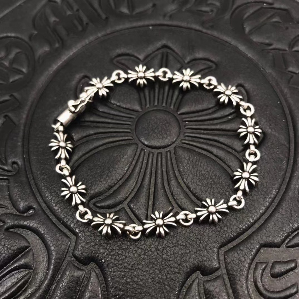 Chrome HEARTS Vòng Tay Mạ BạC 925 HìNh TráI Tim Sang TrọNg