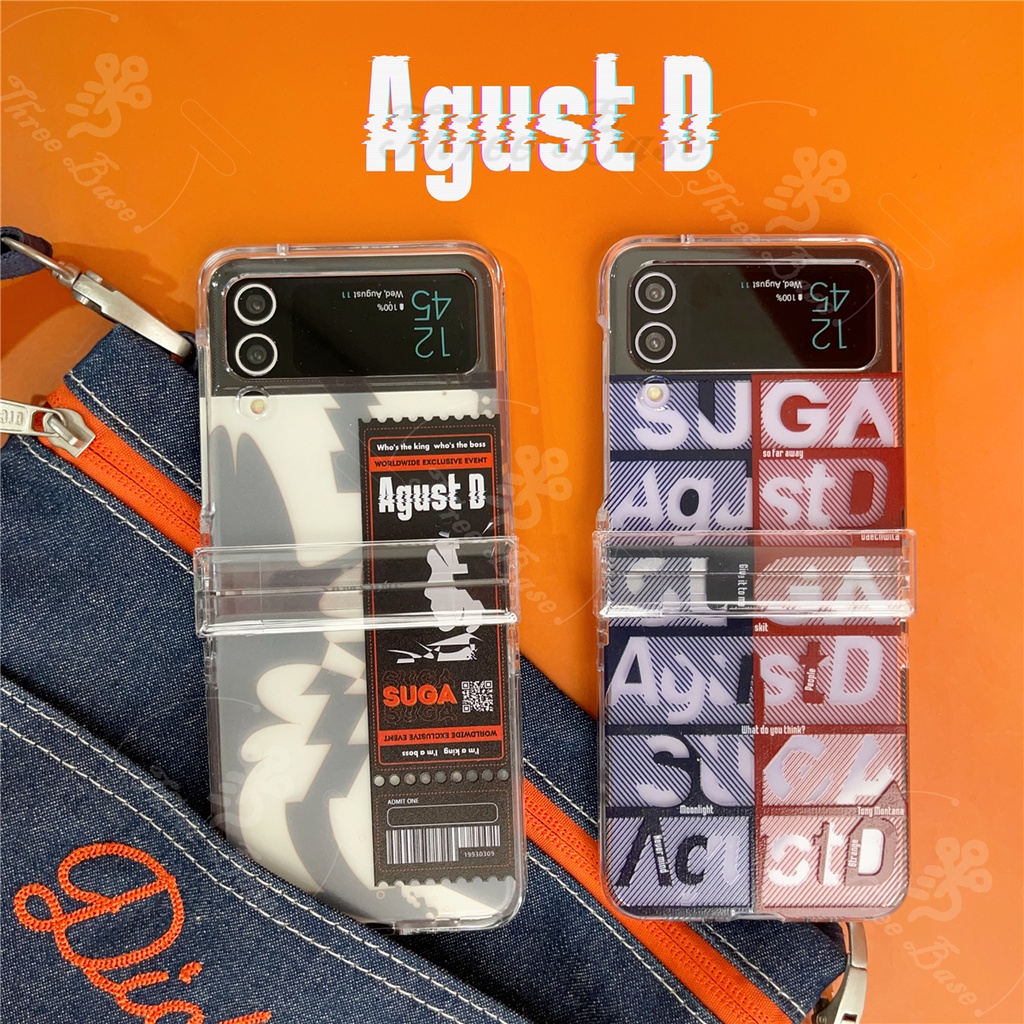 Ốp Điện Thoại Hình Vé SUGA AgustD Tour BTSS-7 Cho Samsung Zflip 3 Zflip 4 Zflip3 Zflip4