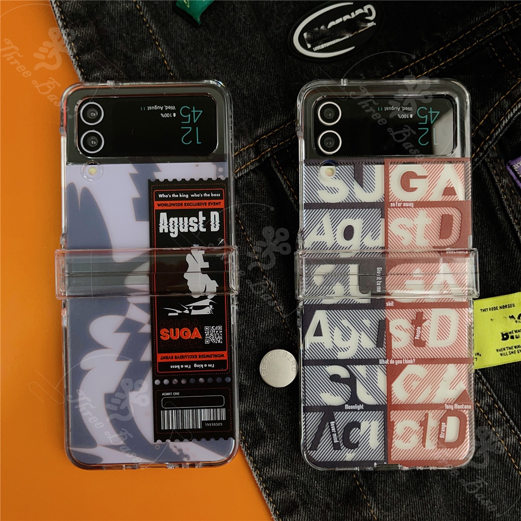 Ốp Điện Thoại Hình Vé SUGA AgustD Tour BTSS-7 Cho Samsung Zflip 3 Zflip 4 Zflip3 Zflip4