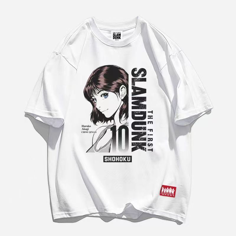 Áo Thun 100% cotton Tay Ngắn In Hình SLAM DUNK Merchandise Anime Sakuragi Flower Road blockbuster 100% cotton Cho Nam Nữ