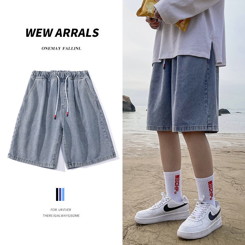 Quần Short Denim Dáng Rộng Thời Trang Đường Phố Cá Tính Cho Nam poi4.29