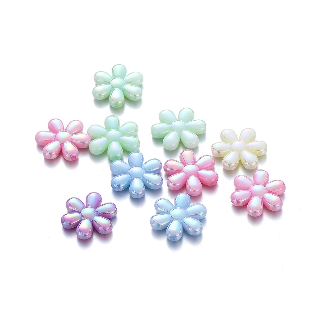 4 Hạt Xỏ Lỗ Hình Hoa Bằng Acrylic 23.5 * 22mm Làm Trang Sức DIY