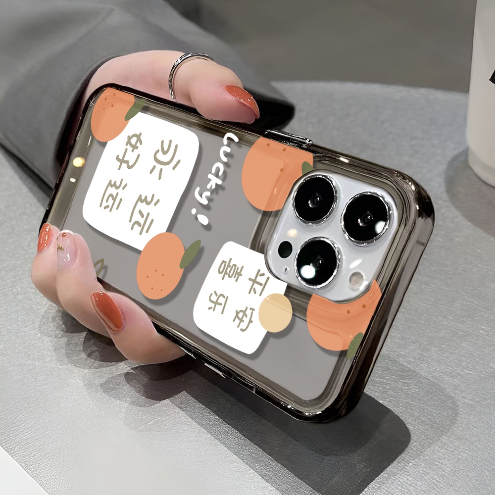 Ốp Điện Thoại Trong Suốt In Hình Quả Cam May Mắn Cho iphone 14 pro max 11 13 12 7 8 Plus X XR XSMax