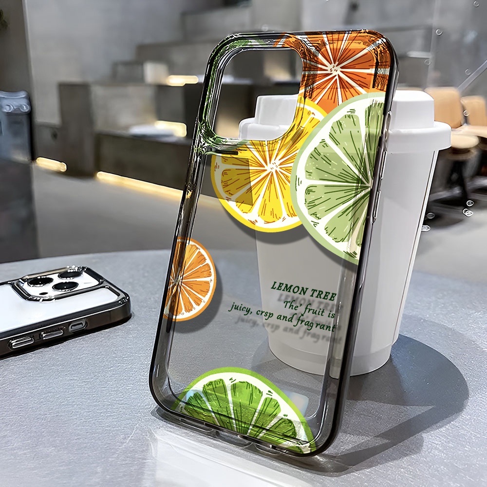 Ốp Điện Thoại Trong Suốt In Hình Quả Cam / Chanh Thời Trang Cho iphone 14 pro max 11 13 12 7 8 Plus X XR XSMax