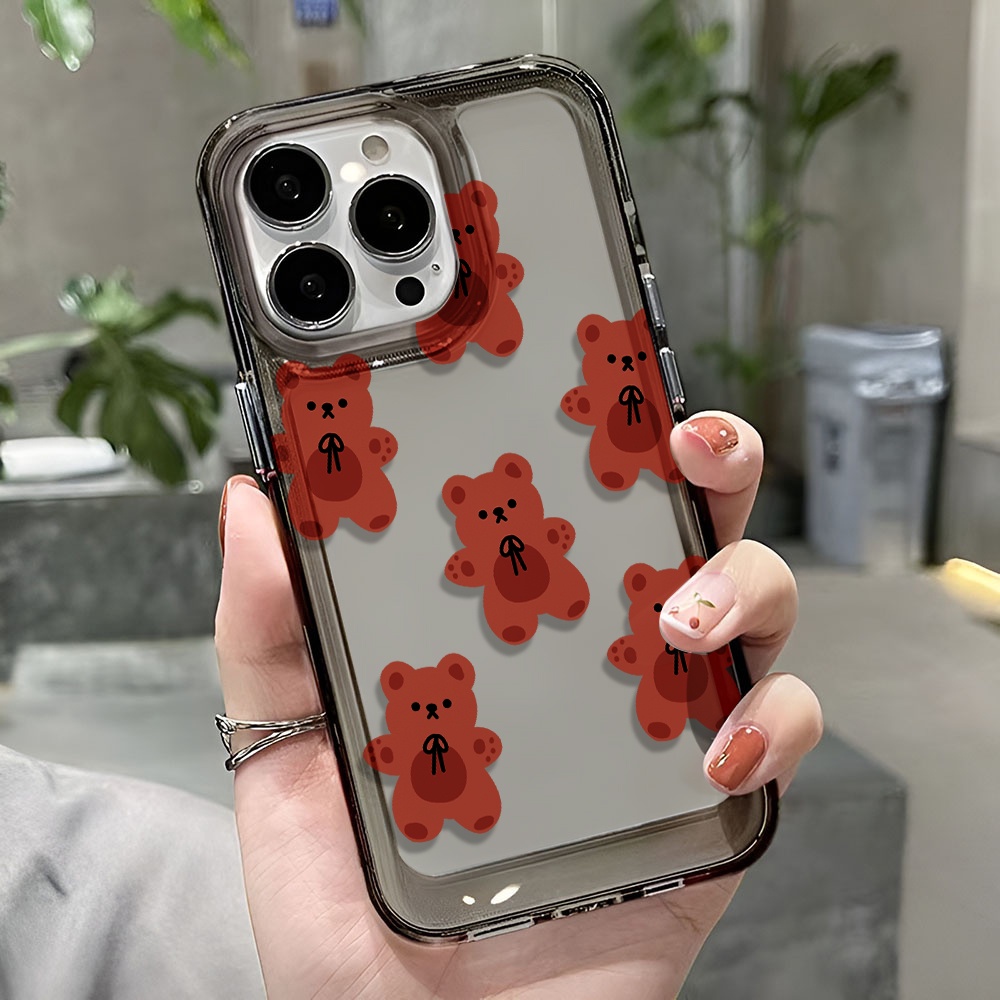 Ốp Điện Thoại Trong Suốt Hình Gấu Nâu Cho iphone 14 pro max 11 13 12 7 8 Plus X XR XSMax