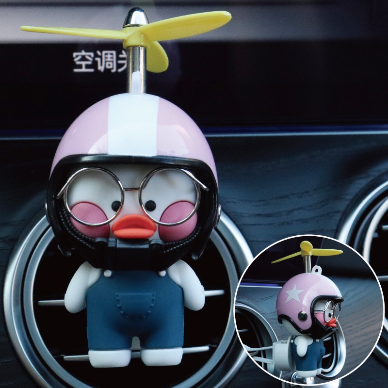 Hl Phụ Kiện Khuếch Tán Nước Hoa Gắn Máy Điều Hòa Xe Hơi Hình Chú Vịt Đội Nón Bảo Hiểm