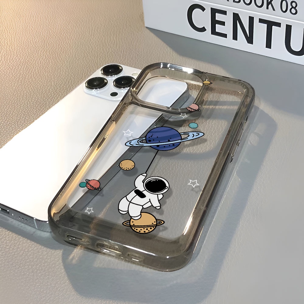 Ốp Điện Thoại Trong Suốt Hình Phi Hành Gia Không Gian Cho iphone 14 pro max 11 13 12 7 8 Plus X XR XSMax