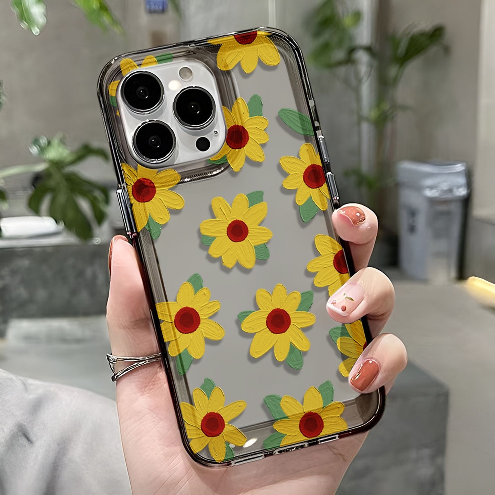 Ốp Điện Thoại Trong Suốt Hình Hoa Hướng Dương Cho iphone 14 pro max 11 13 12 7 8 Plus X XR XSMax