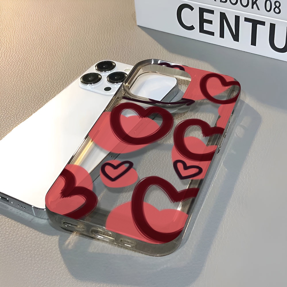Ốp Điện Thoại Trong Suốt In Hình Trái Tim Cho iphone 14 pro max 11 13 12 7 8 Plus X XR XSMax