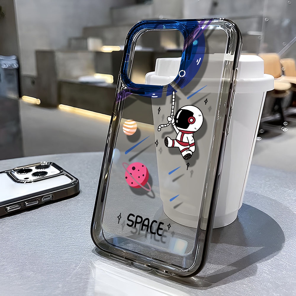 Ốp Điện Thoại Trong Suốt Hình Phi Hành Gia Không Gian Cho iphone 14 pro max 11 13 12 7 8 Plus X XR XSMax