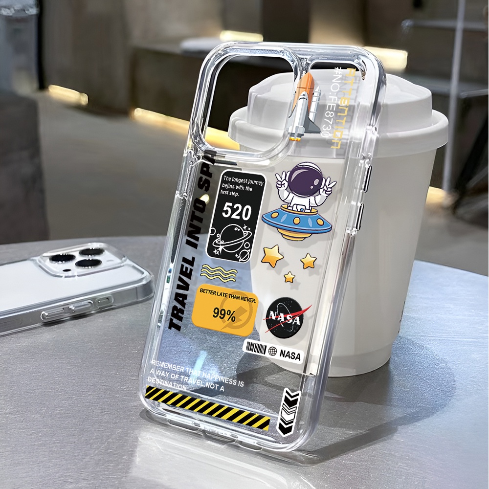 Ốp Điện Thoại Trong Suốt Hình NASA Cho iphone 14 pro max 11 13 12 7 8 Plus X XR XSMax