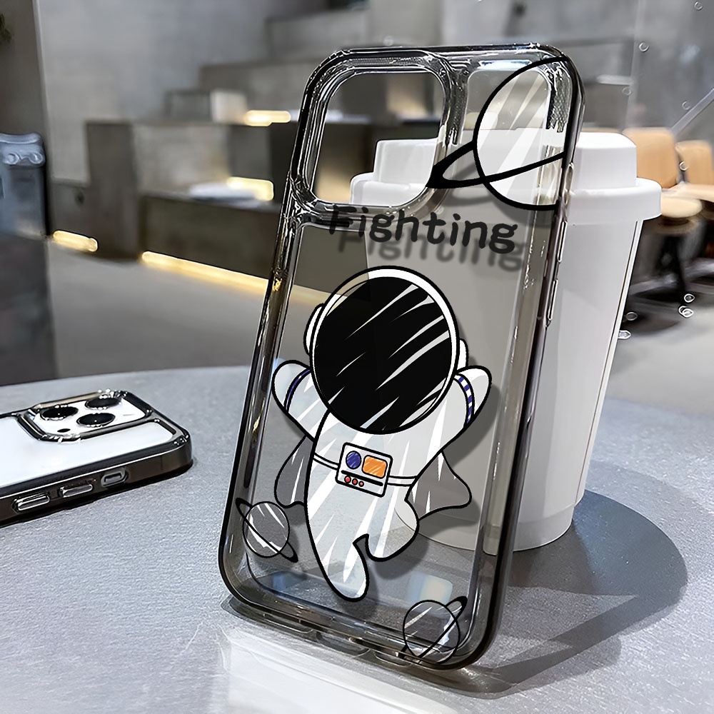 Ốp Điện Thoại Trong Suốt Hình Phi Hành Gia Bay Cho iphone 14 pro max 11 13 12 7 8 Plus X XR XSMax