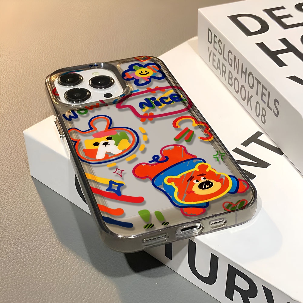 Ốp Điện Thoại Trong Suốt In Hình Gấu Thỏ Cho iphone 14 pro max 11 13 12 7 8 Plus X XR XSMax