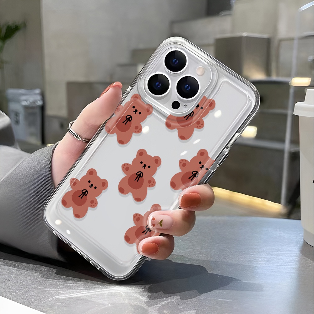 Ốp Điện Thoại Trong Suốt Hình Gấu Nâu Cho iphone 14 pro max 11 13 12 7 8 Plus X XR XSMax