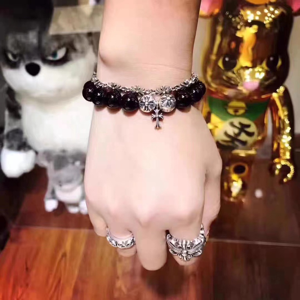 Chrome HEARTS Vòng Tay Mạ BạC 925 HìNh TráI Tim Sang TrọNg