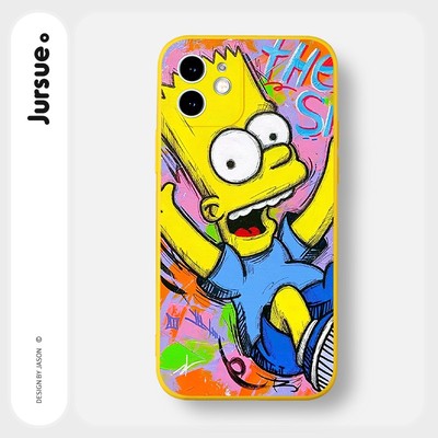 Ốp lưng JURSUE mềm chống sốc hoạt hình độc lạ màu Cho iPhone 15 14 13 12 11 Pro Max SE 2020 X XR XS 8 7 ip 6S 6 Plus Y3215
