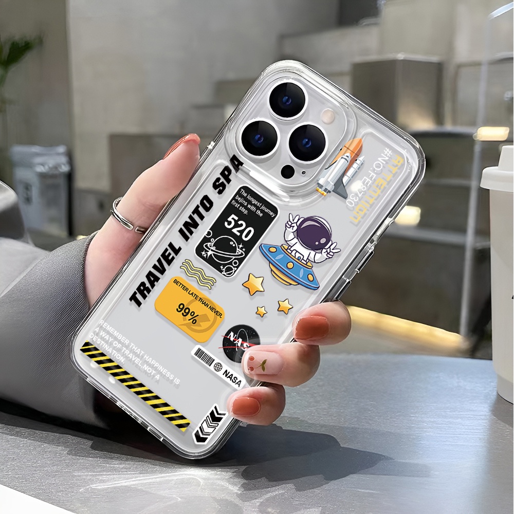 Ốp Điện Thoại Trong Suốt Hình NASA Cho iphone 14 pro max 11 13 12 7 8 Plus X XR XSMax