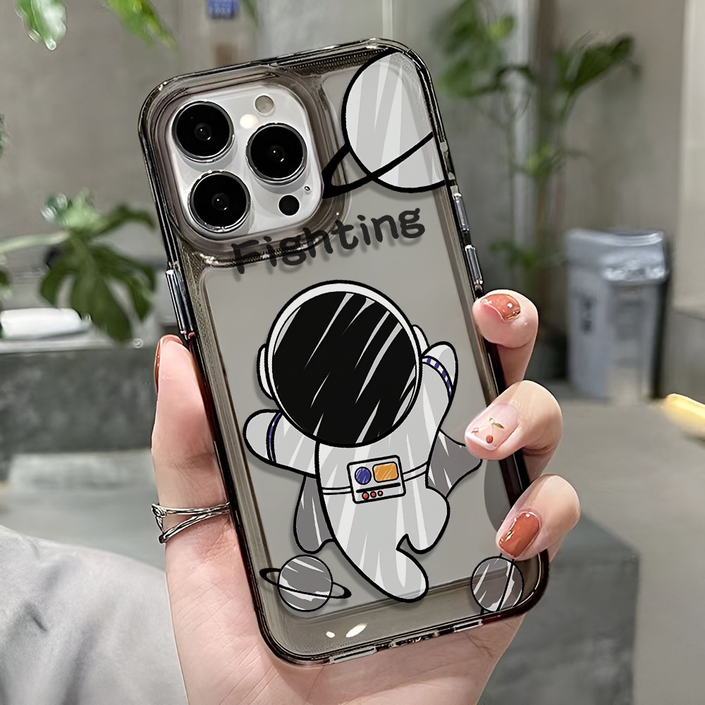 Ốp Điện Thoại Trong Suốt Hình Phi Hành Gia Bay Cho iphone 14 pro max 11 13 12 7 8 Plus X XR XSMax