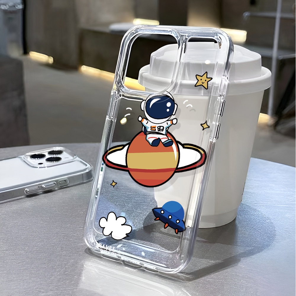 Ốp Điện Thoại Trong Suốt Hình Phi Hành Gia Cho iphone 14 pro max 11 13 12 7 8 Plus X XR XSMax