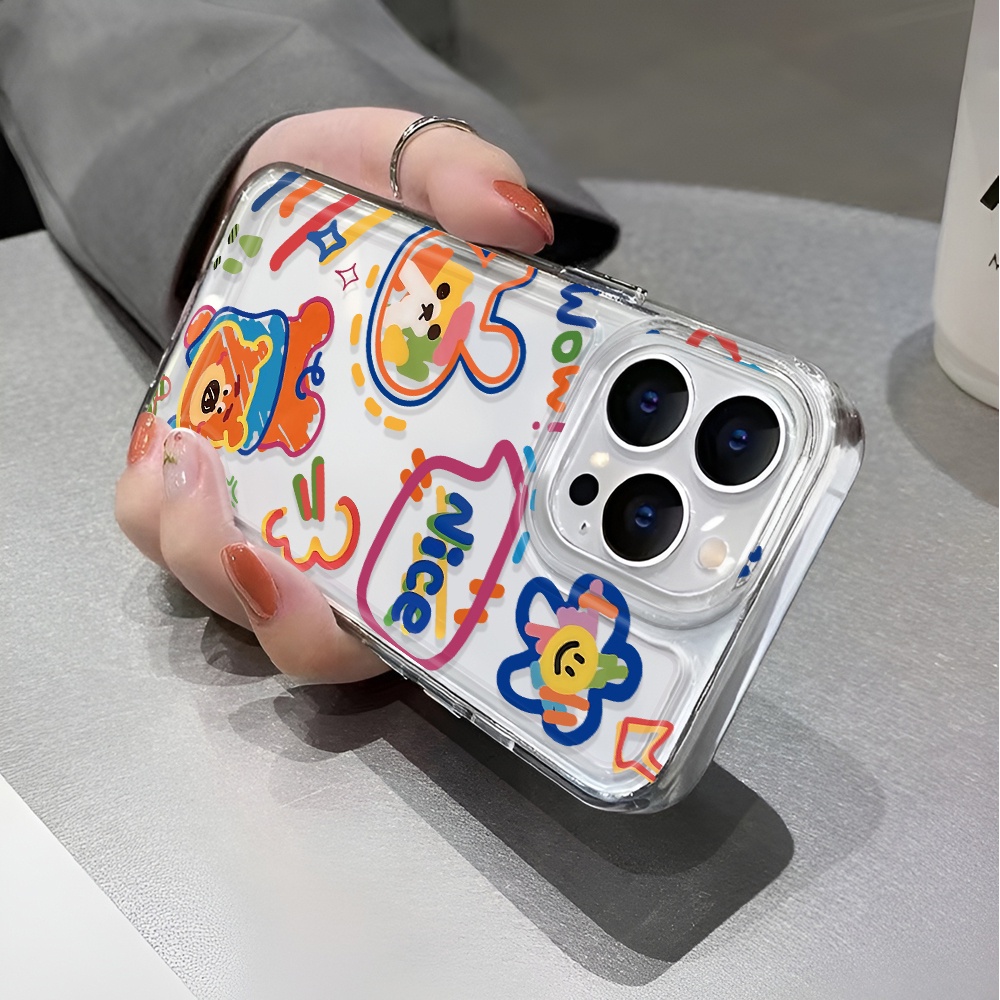 Ốp Điện Thoại Trong Suốt In Hình Gấu Thỏ Cho iphone 14 pro max 11 13 12 7 8 Plus X XR XSMax