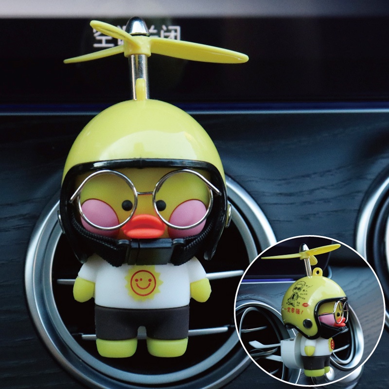 Hl Phụ Kiện Khuếch Tán Nước Hoa Gắn Máy Điều Hòa Xe Hơi Hình Chú Vịt Đội Nón Bảo Hiểm