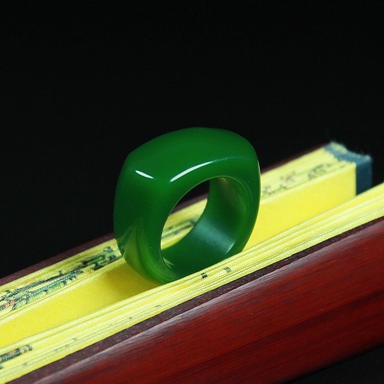 Xinjiang Hetian Nhẫn Đeo Yên Xe Màu Ngọc Bích Cao Cấp Cho Nam Và Nữ