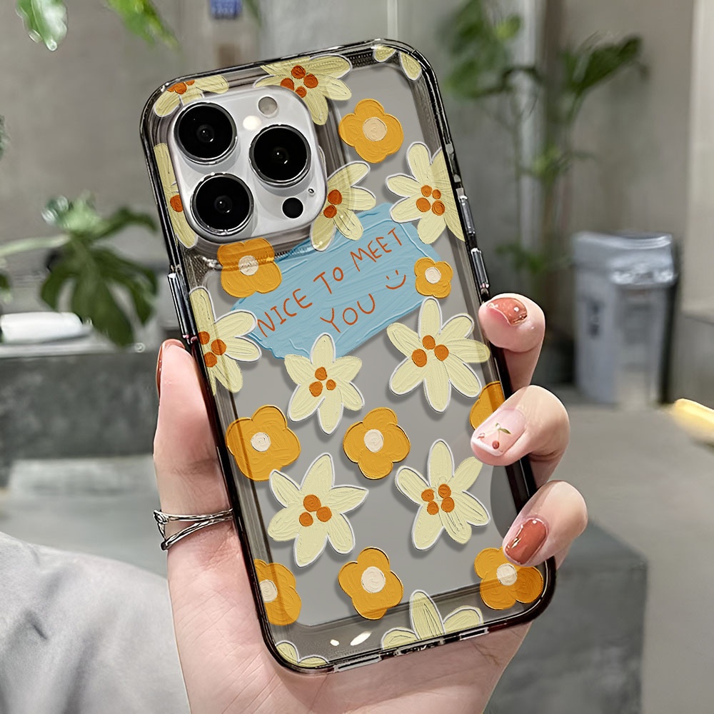 Ốp Điện Thoại Trong Suốt In Hình Hoa Thời Trang Cho iphone 14 pro max 11 13 12 7 8 Plus X XR XSMax