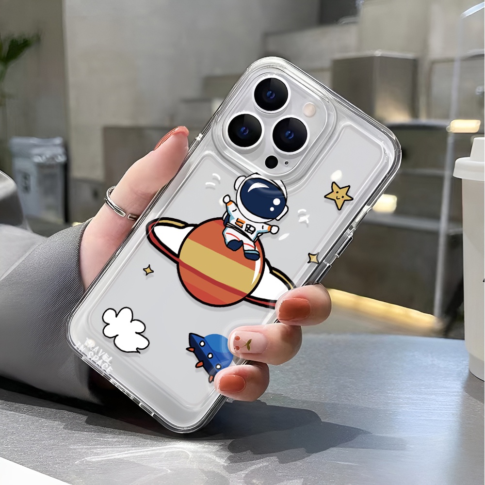 Ốp Điện Thoại Trong Suốt Hình Phi Hành Gia Cho iphone 14 pro max 11 13 12 7 8 Plus X XR XSMax