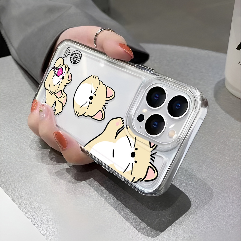 Ốp Điện Thoại Trong Suốt In Hình Mèo Hoạt Hình Cho iphone 14 pro max 11 13 12 7 8 Plus X XR XSMax