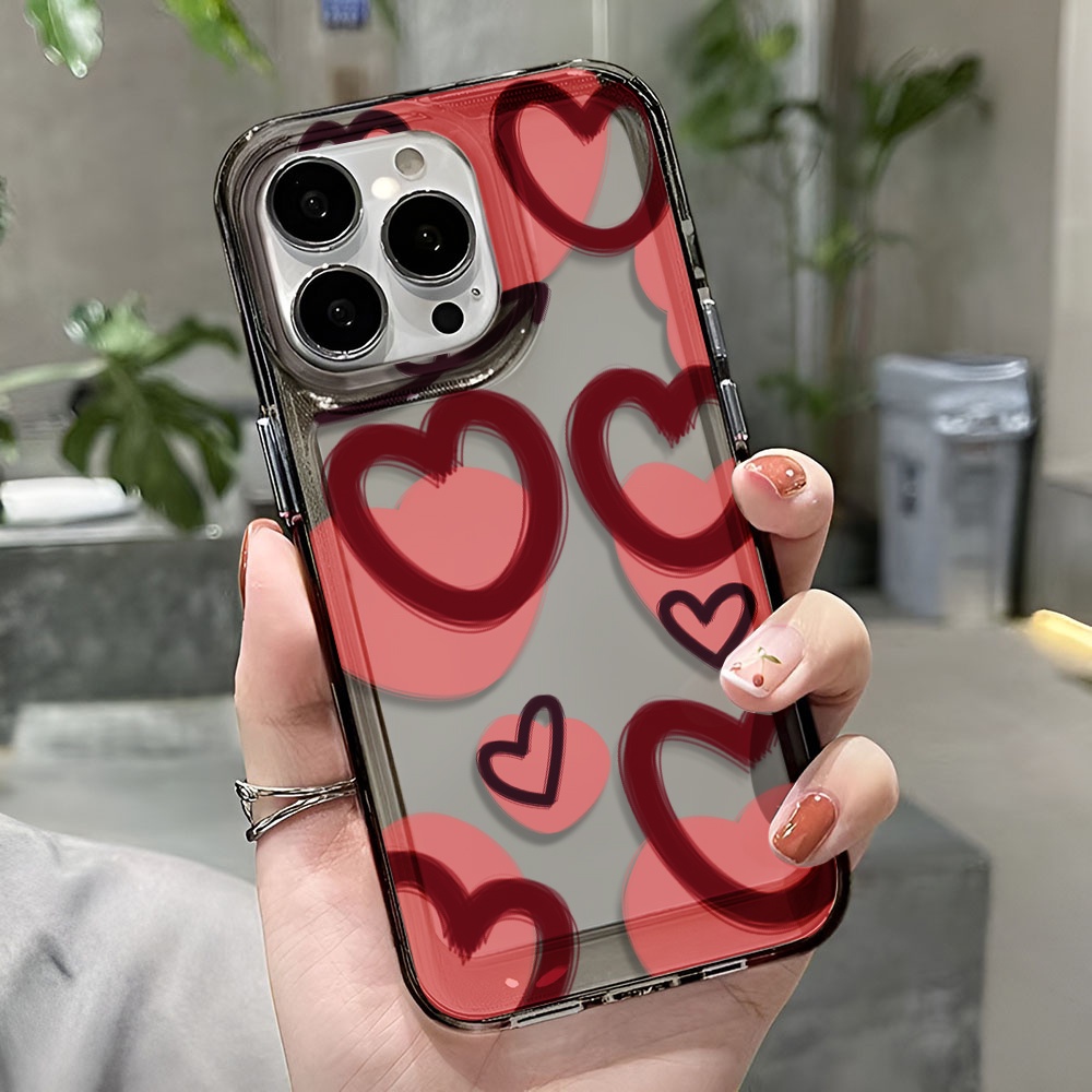 Ốp Điện Thoại Trong Suốt In Hình Trái Tim Cho iphone 14 pro max 11 13 12 7 8 Plus X XR XSMax