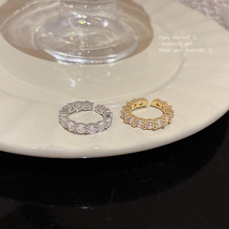 Nhẫn Hở Đính Đá Zircon Lấp Lánh Phong Cách Mới