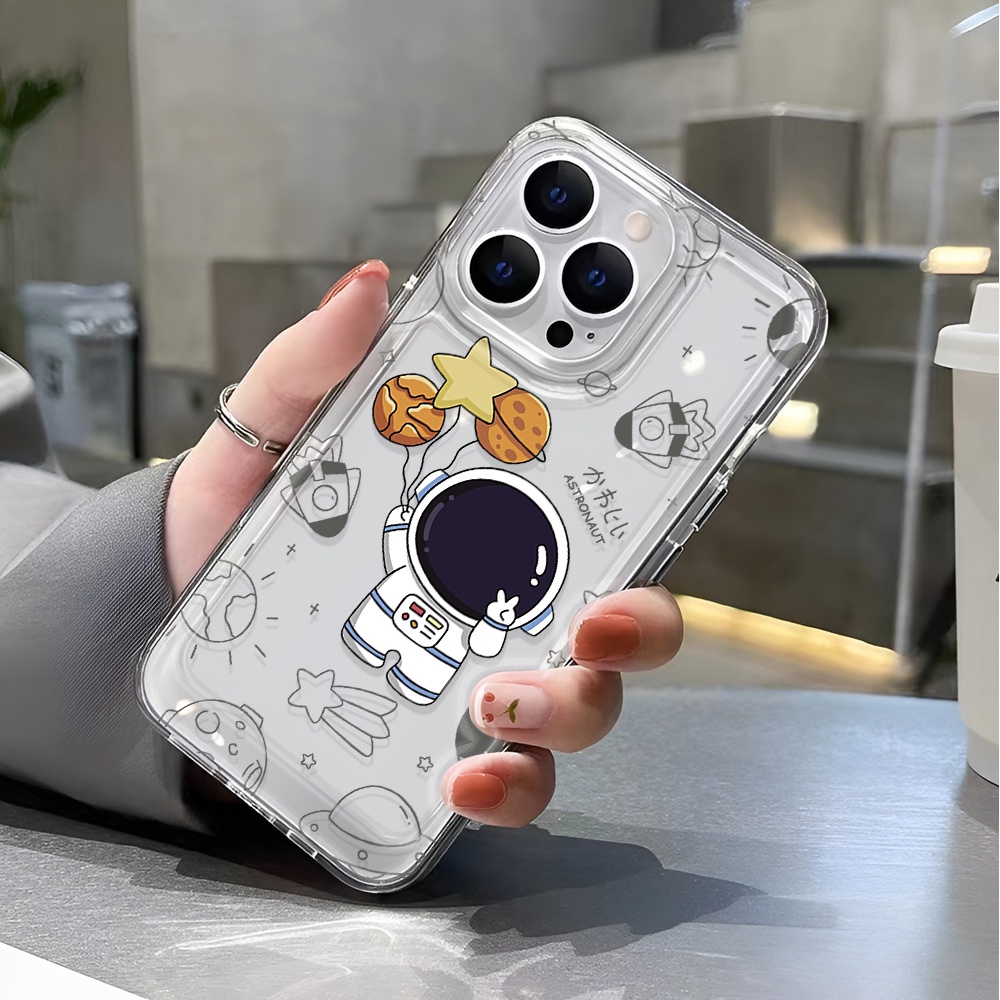 Ốp Điện Thoại Tpu Trong Suốt In Hình Nhà Du Hành Vũ Trụ Cho iphone 14 pro max 11 13 12 7 8 Plus X XR XSMax