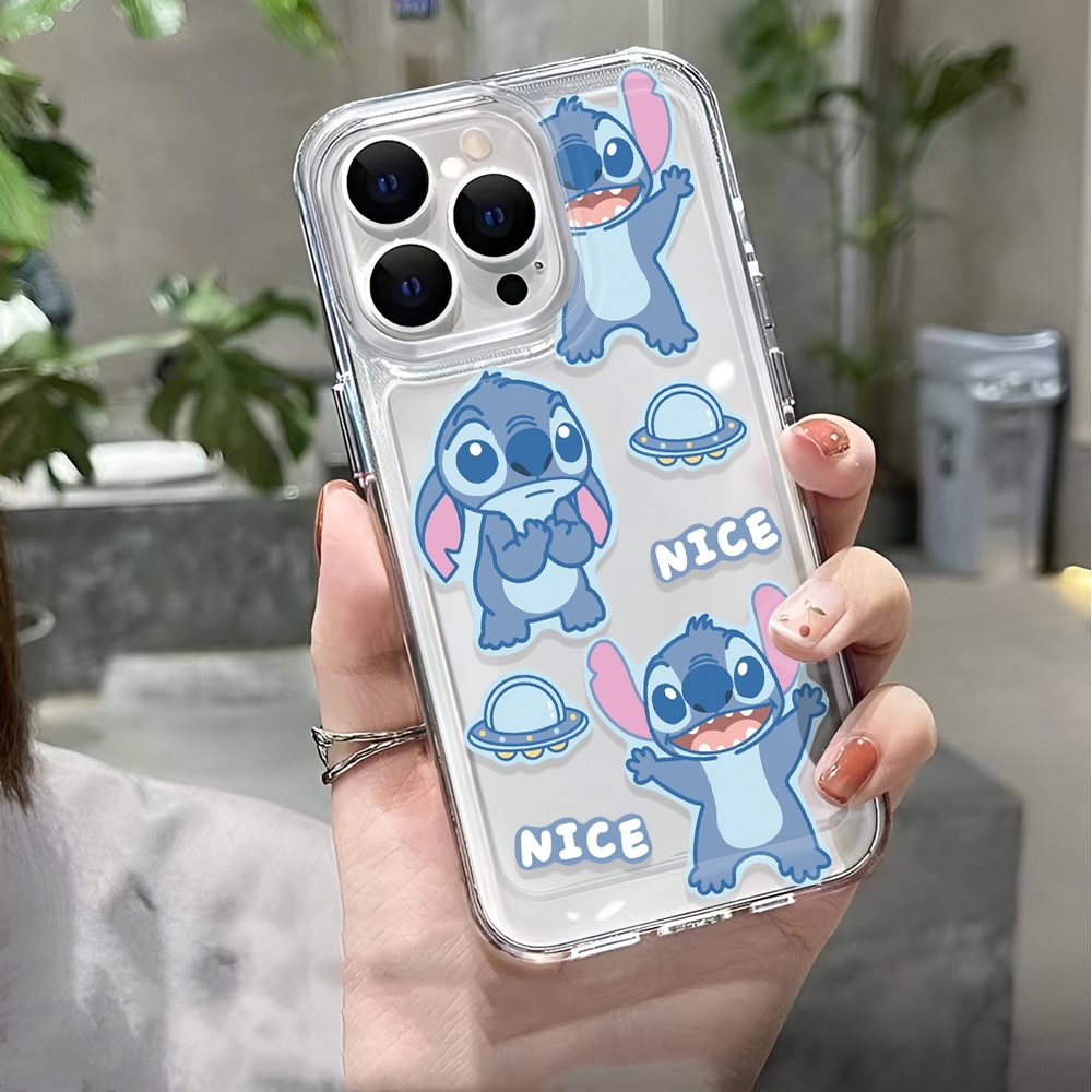 Ốp Điện Thoại Trong Suốt In Hình Stitch Cho iphone 14 pro max 11 13 12 7 8 Plus X XR XSMax