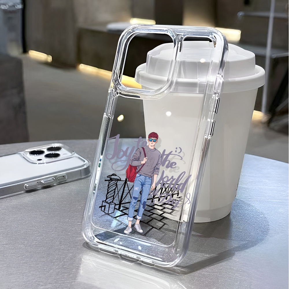 Ốp Điện Thoại Trong Suốt Hình Không Gian Cho iphone 14 pro max 11 13 12 7 8 Plus X XR XSMax