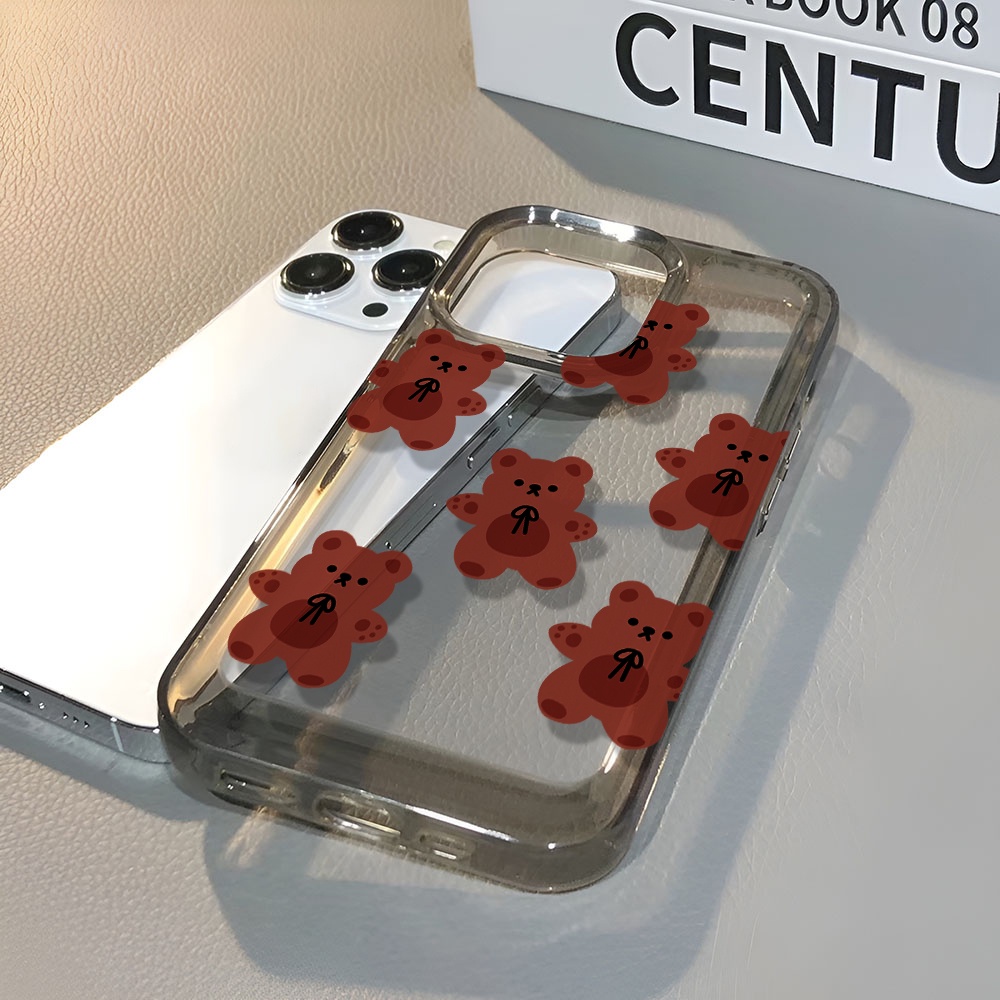 Ốp Điện Thoại Trong Suốt Hình Gấu Nâu Cho iphone 14 pro max 11 13 12 7 8 Plus X XR XSMax