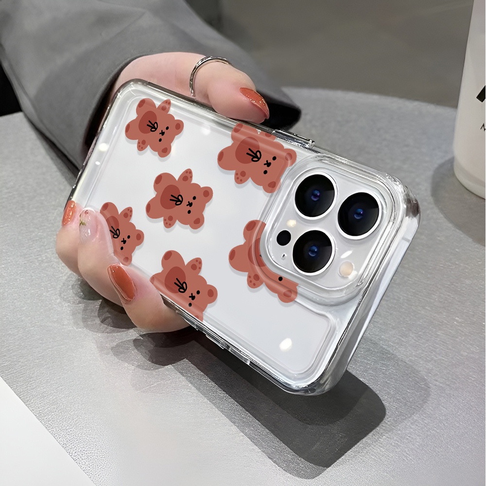 Ốp Điện Thoại Trong Suốt Hình Gấu Nâu Cho iphone 14 pro max 11 13 12 7 8 Plus X XR XSMax