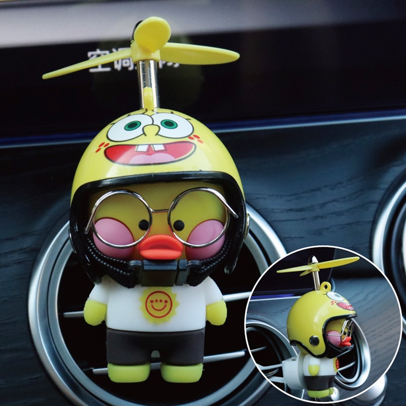 Hl Phụ Kiện Khuếch Tán Nước Hoa Gắn Máy Điều Hòa Xe Hơi Hình Chú Vịt Đội Nón Bảo Hiểm