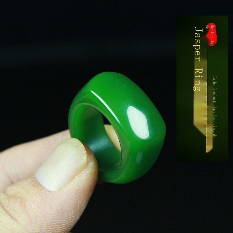 Xinjiang Hetian Nhẫn Đeo Yên Xe Màu Ngọc Bích Cao Cấp Cho Nam Và Nữ