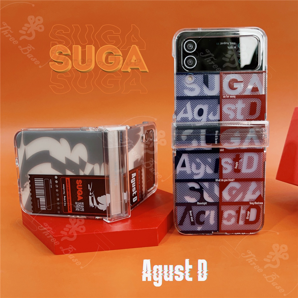 Ốp Điện Thoại Hình Vé SUGA AgustD Tour BTSS-7 Cho Samsung Zflip 3 Zflip 4 Zflip3 Zflip4